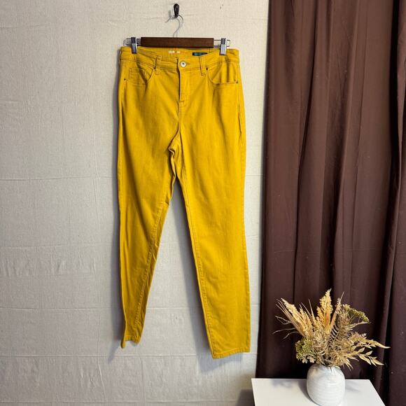 Style & Co Skinny Jeans Size 8 Yellow Colored Denim Stretch Pockets Casual Fit - Picture 1 of 13